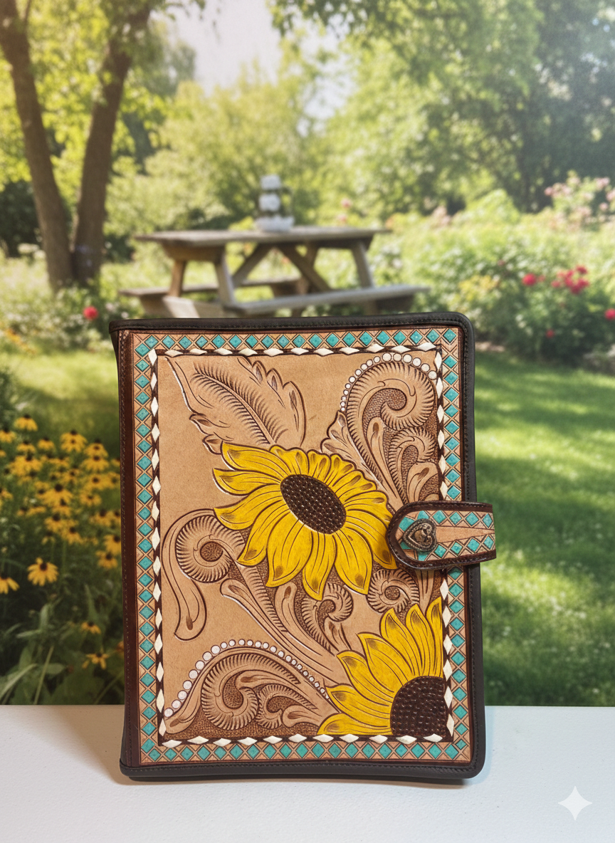 Sunflower three ring binder