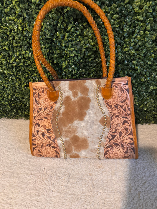 Hide and leather purse
