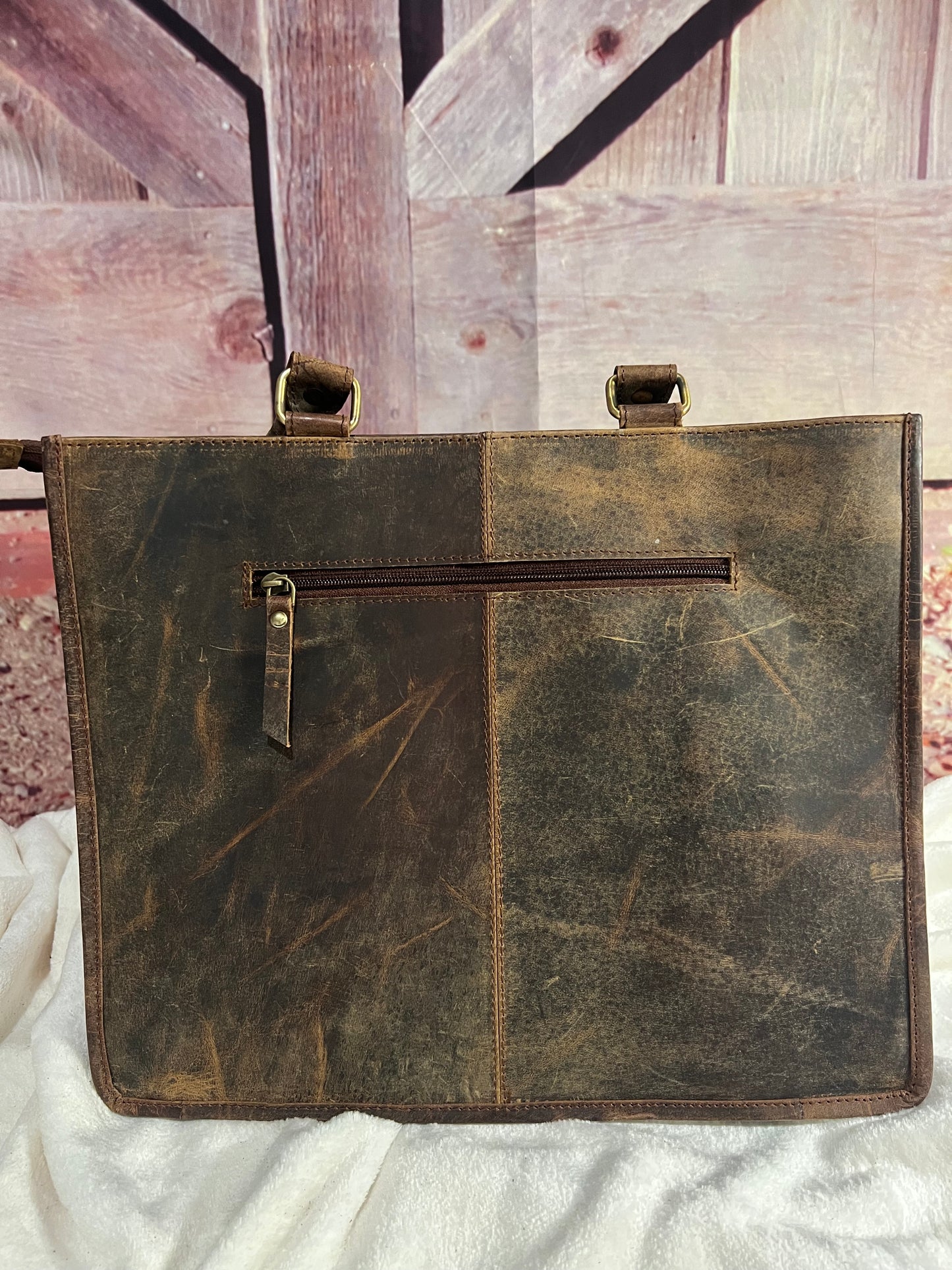 Hide and leather purse