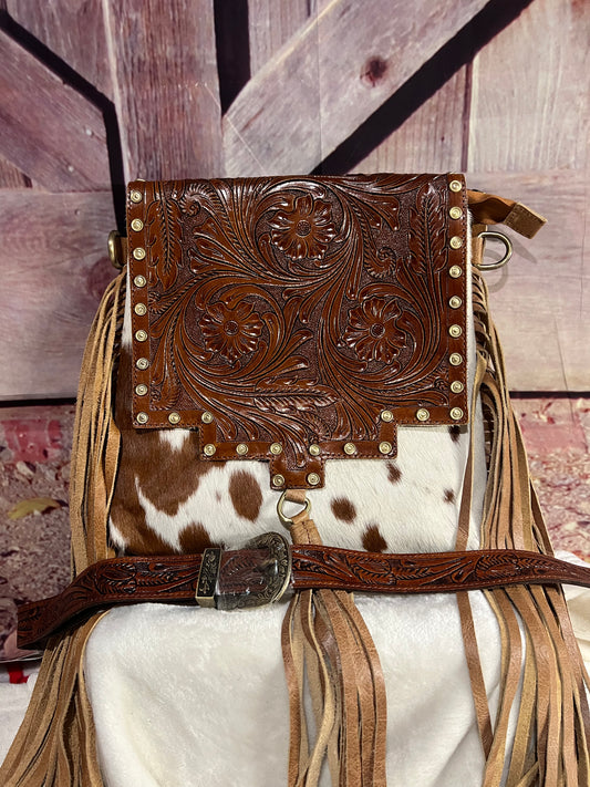 Cowhide purse