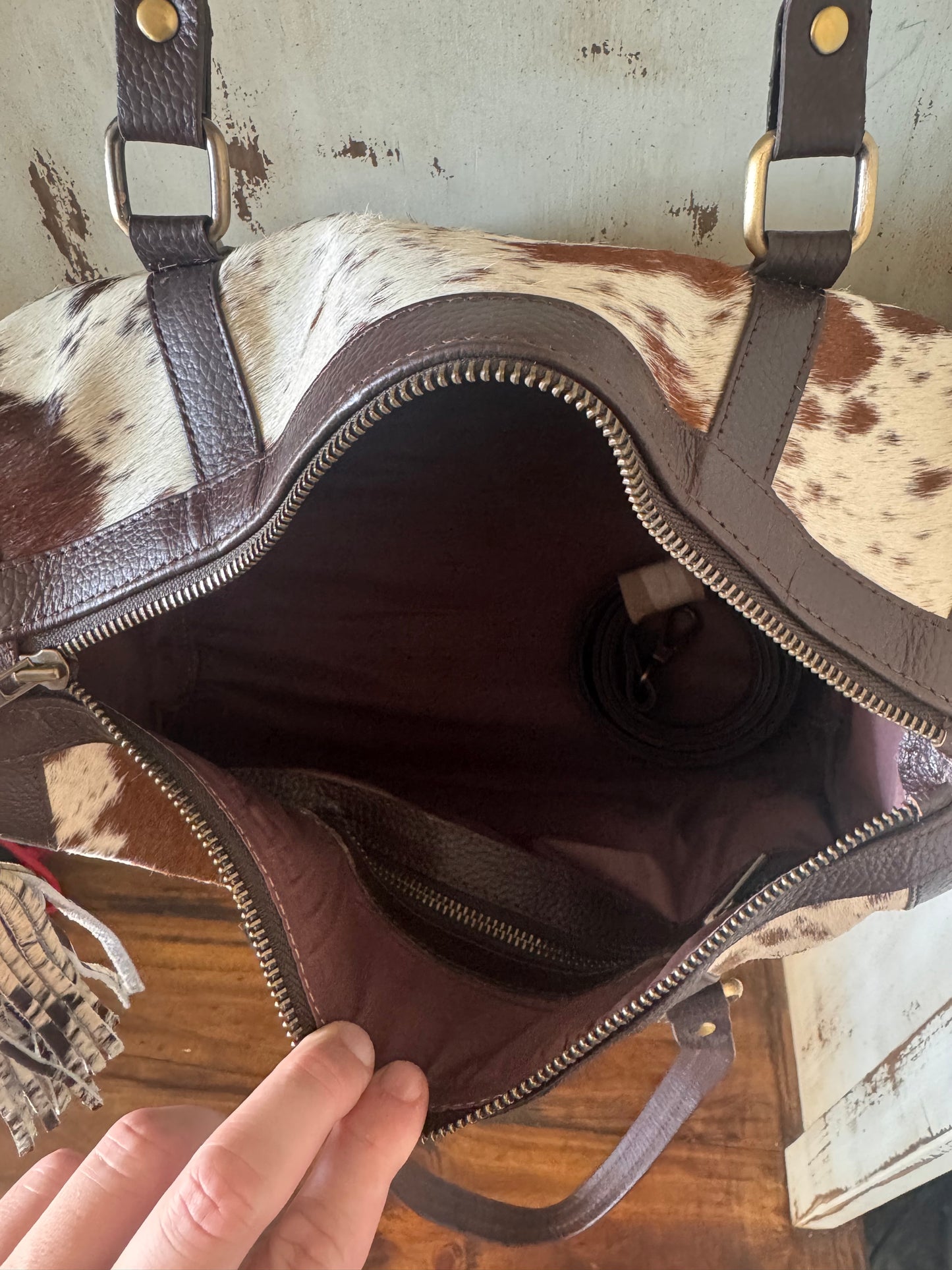 New cowhide tote bag