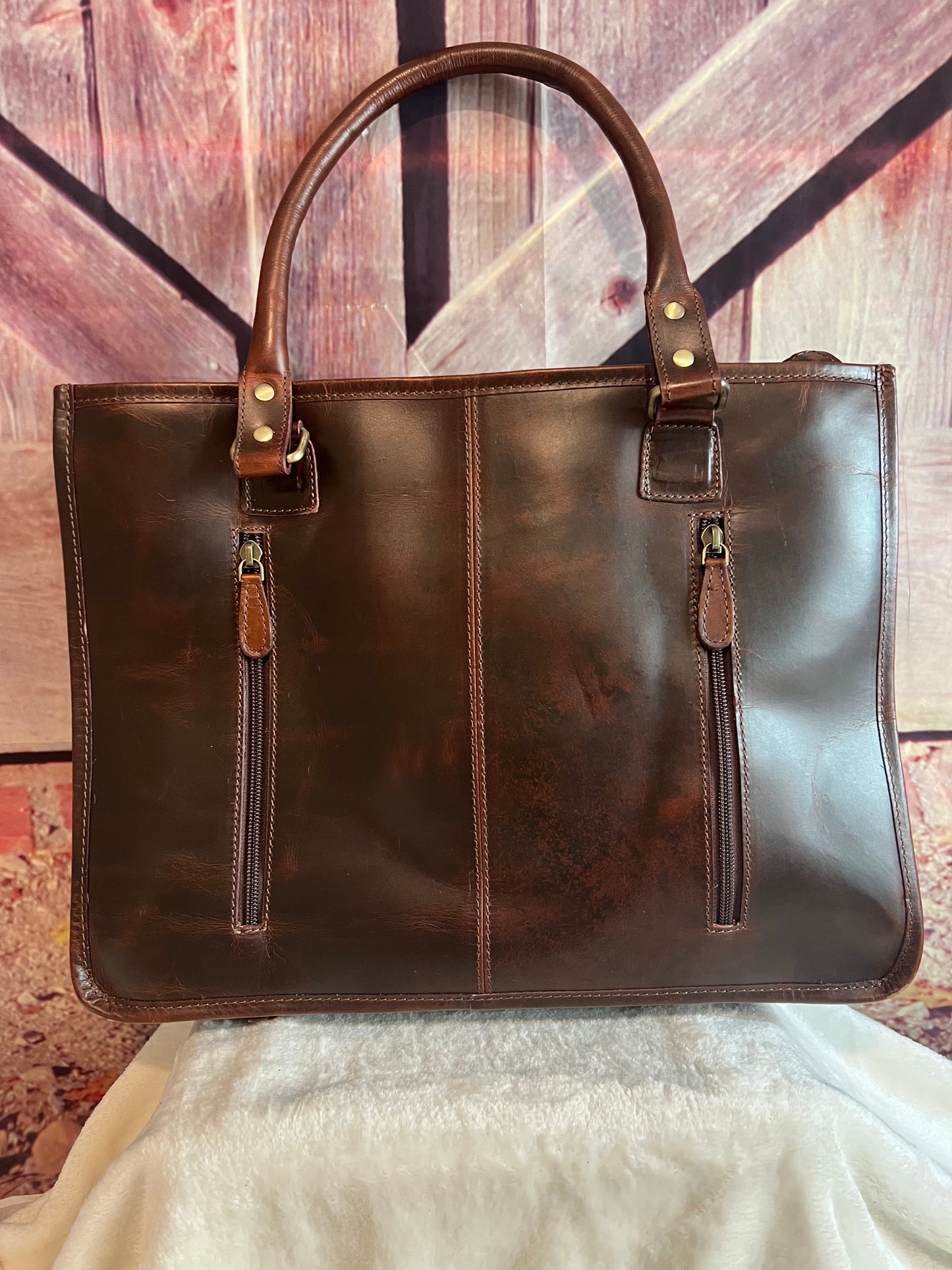 Aztec leather purse