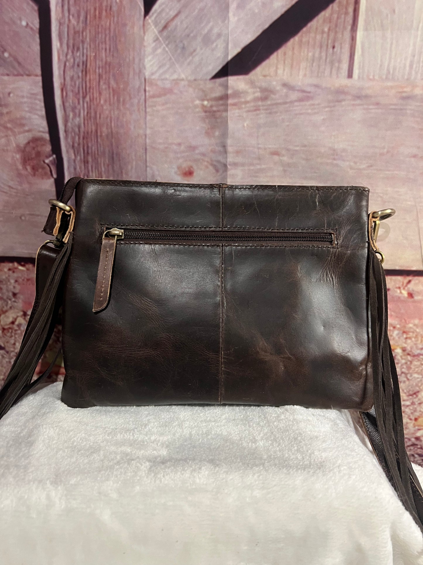 Cowhide sunflower crossbody