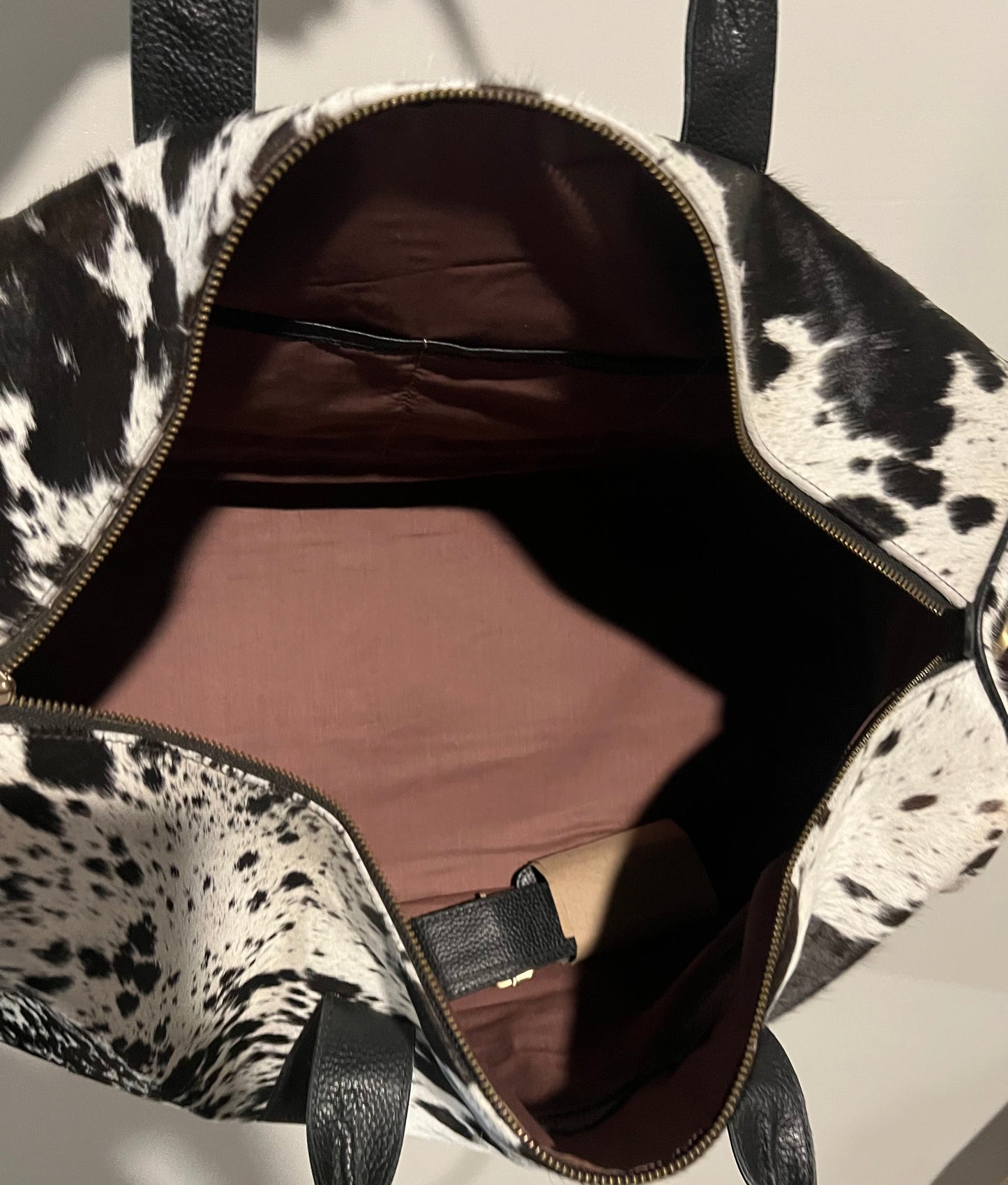 Jumbo cowhide duffle bag