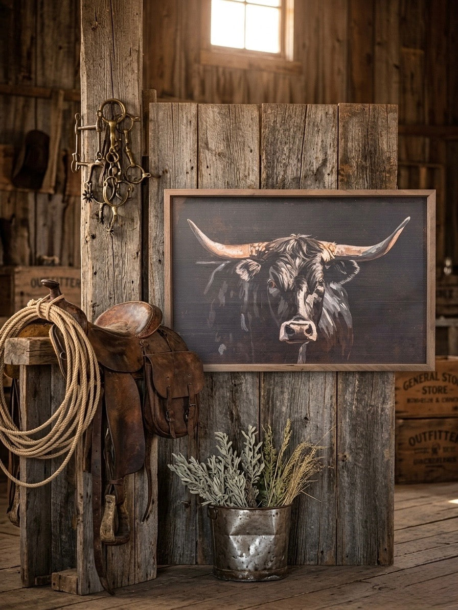 Longhorn cow wall decor