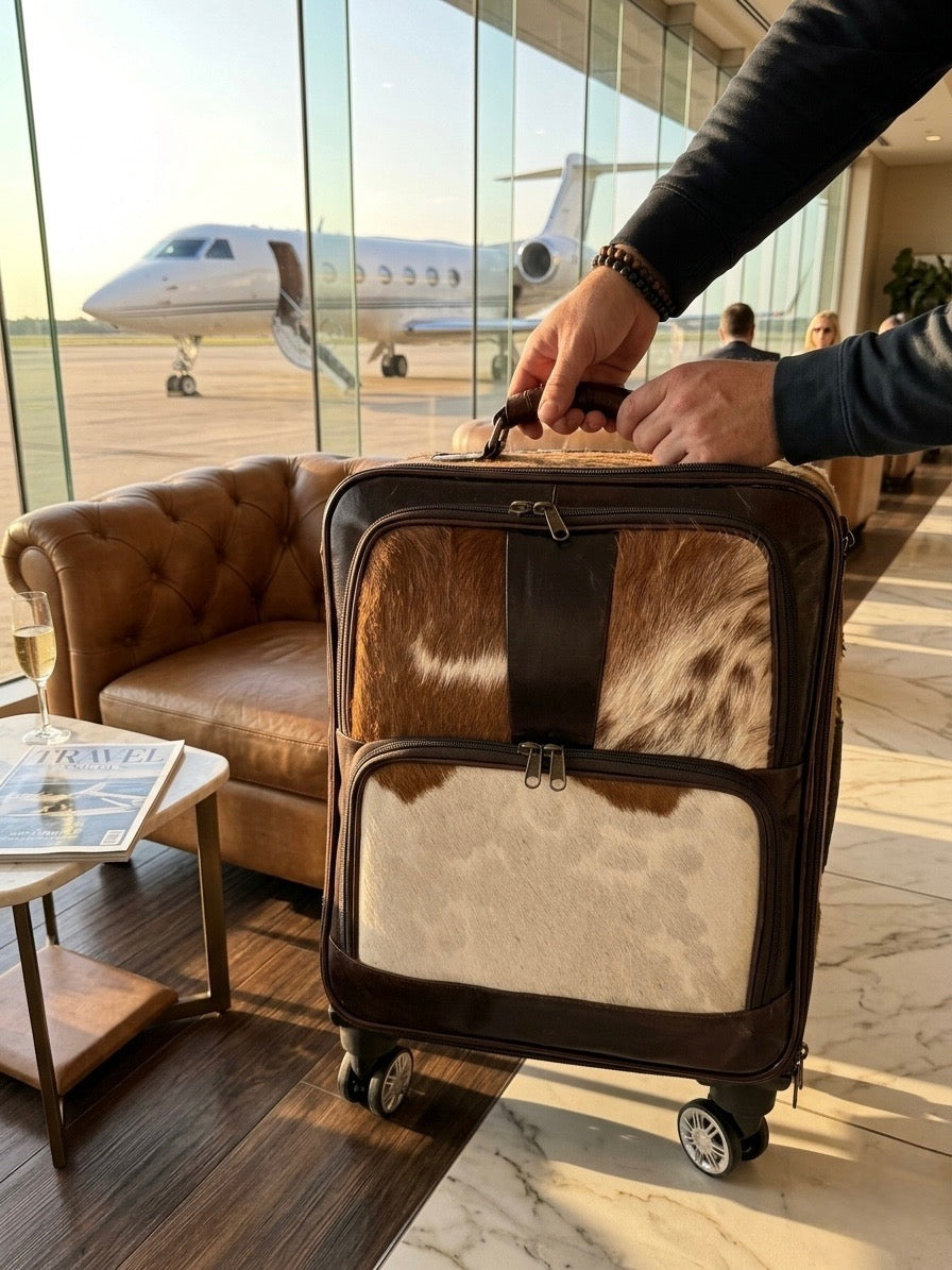 Cowhide suitcase