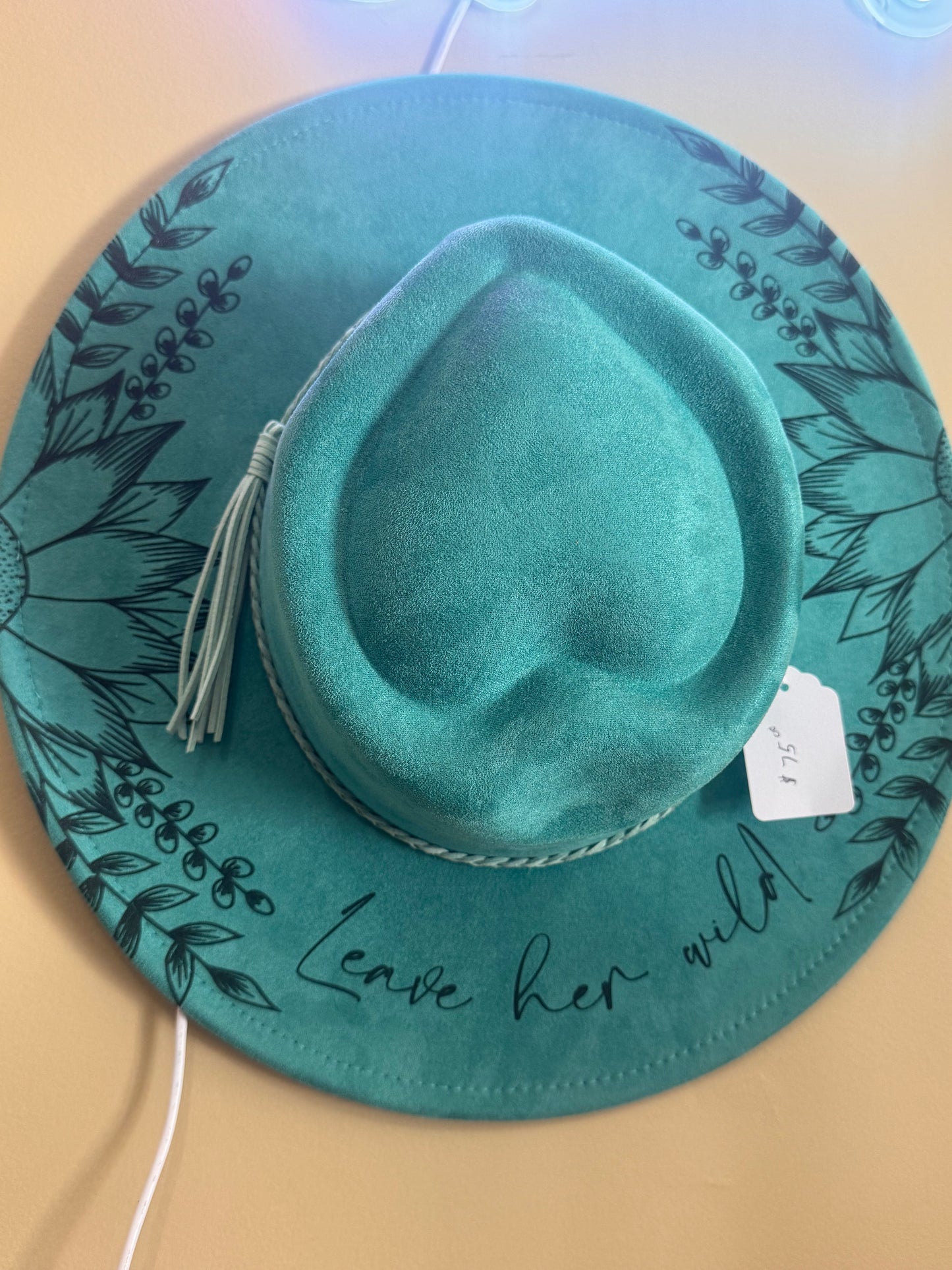 Teal cowgirl hat