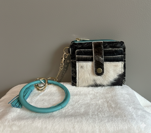 Cowhide wristlet