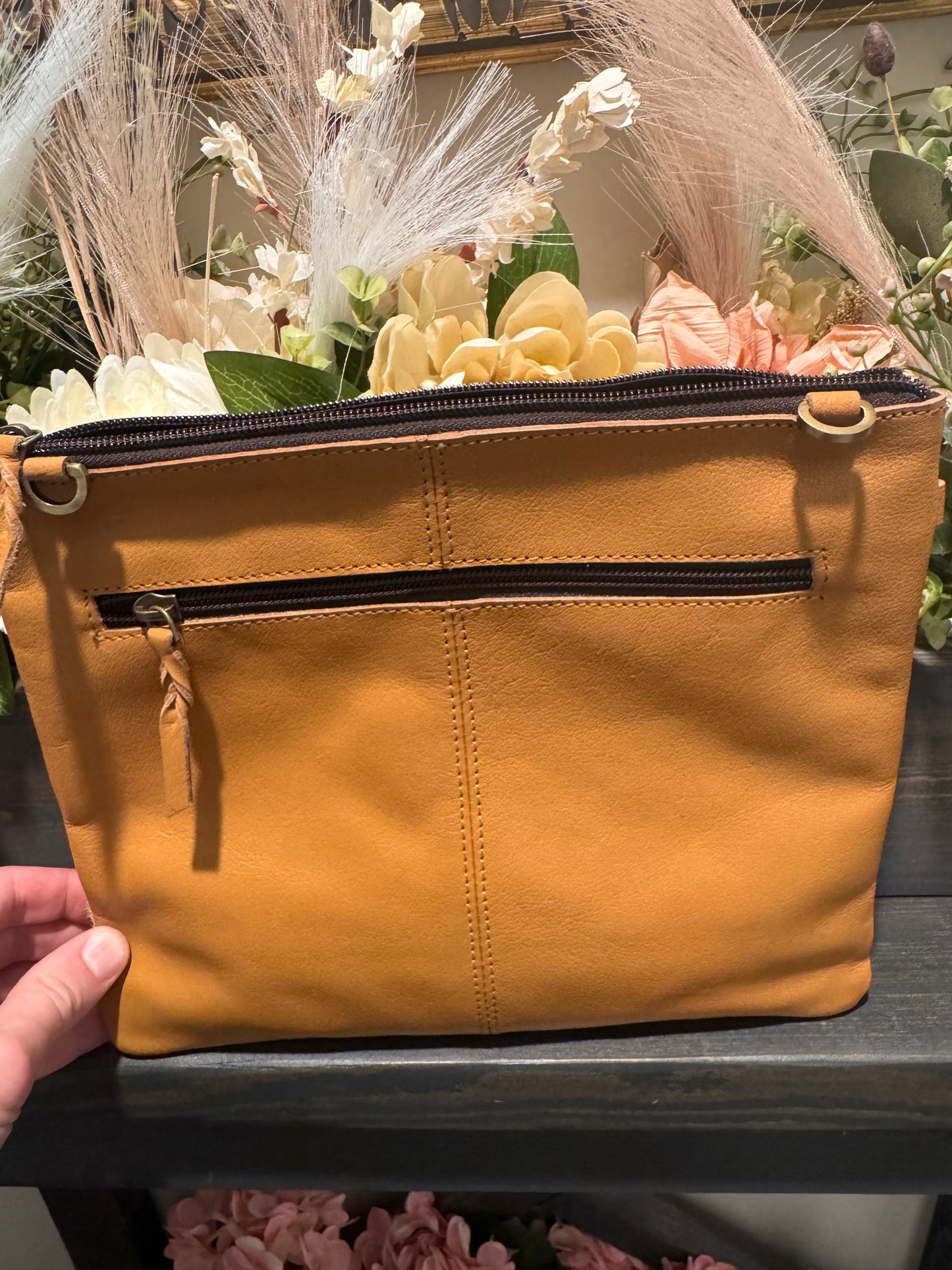 Patch work cowhide crossbody