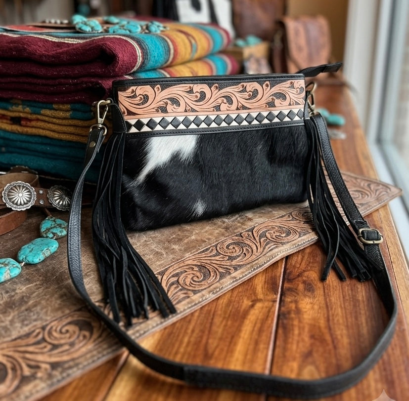 Crossbody hide/ leather