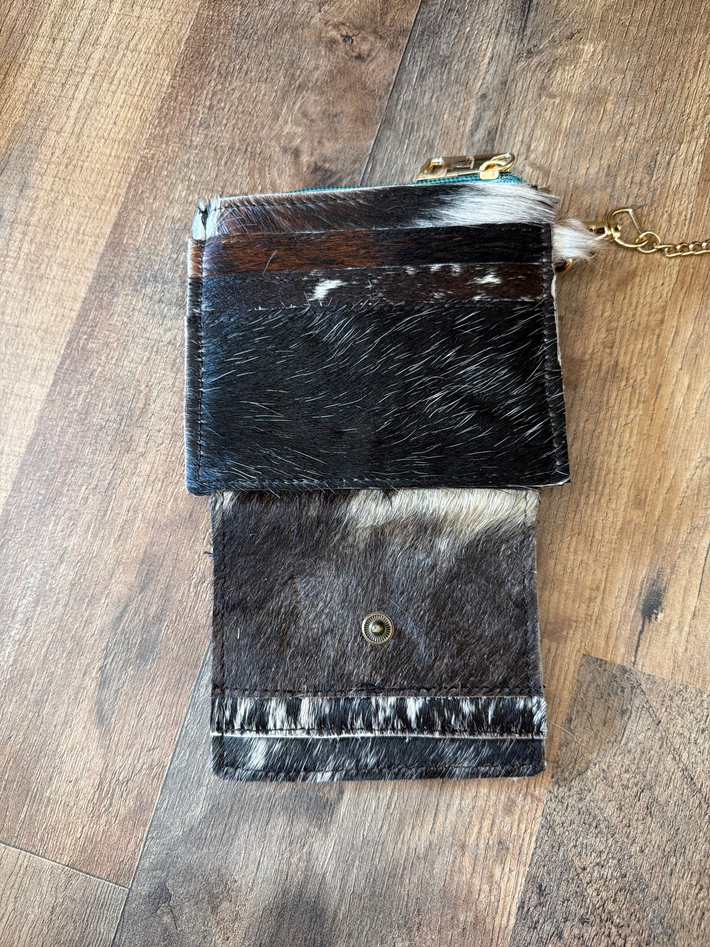 Cowhide wristlet