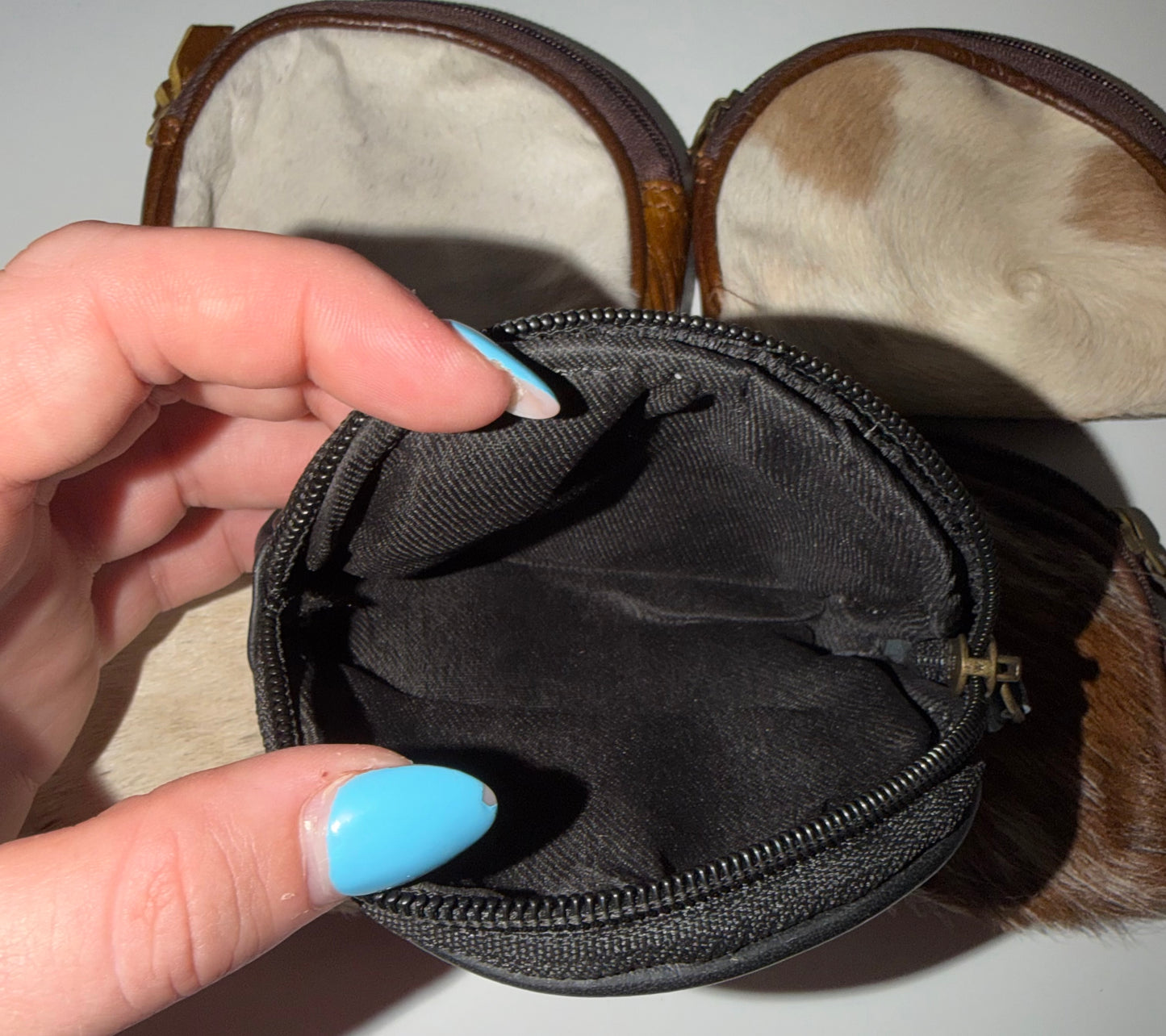 Cowhide coin bag