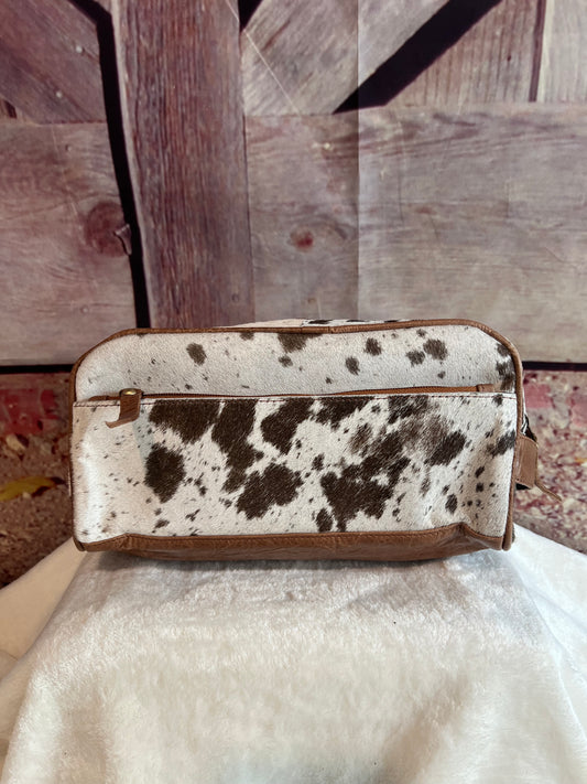 Cowhide makeup bag