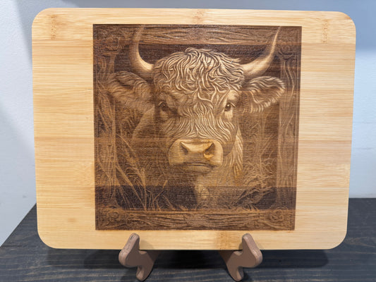 Highland cow cutting board