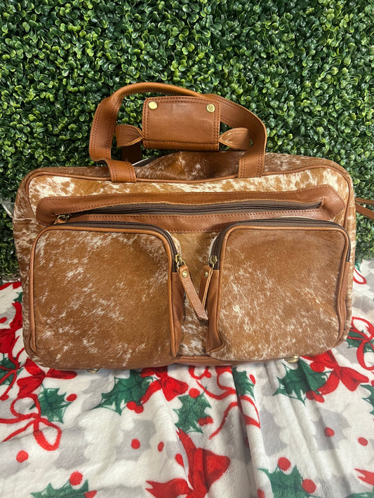 Cowhide duffle bag