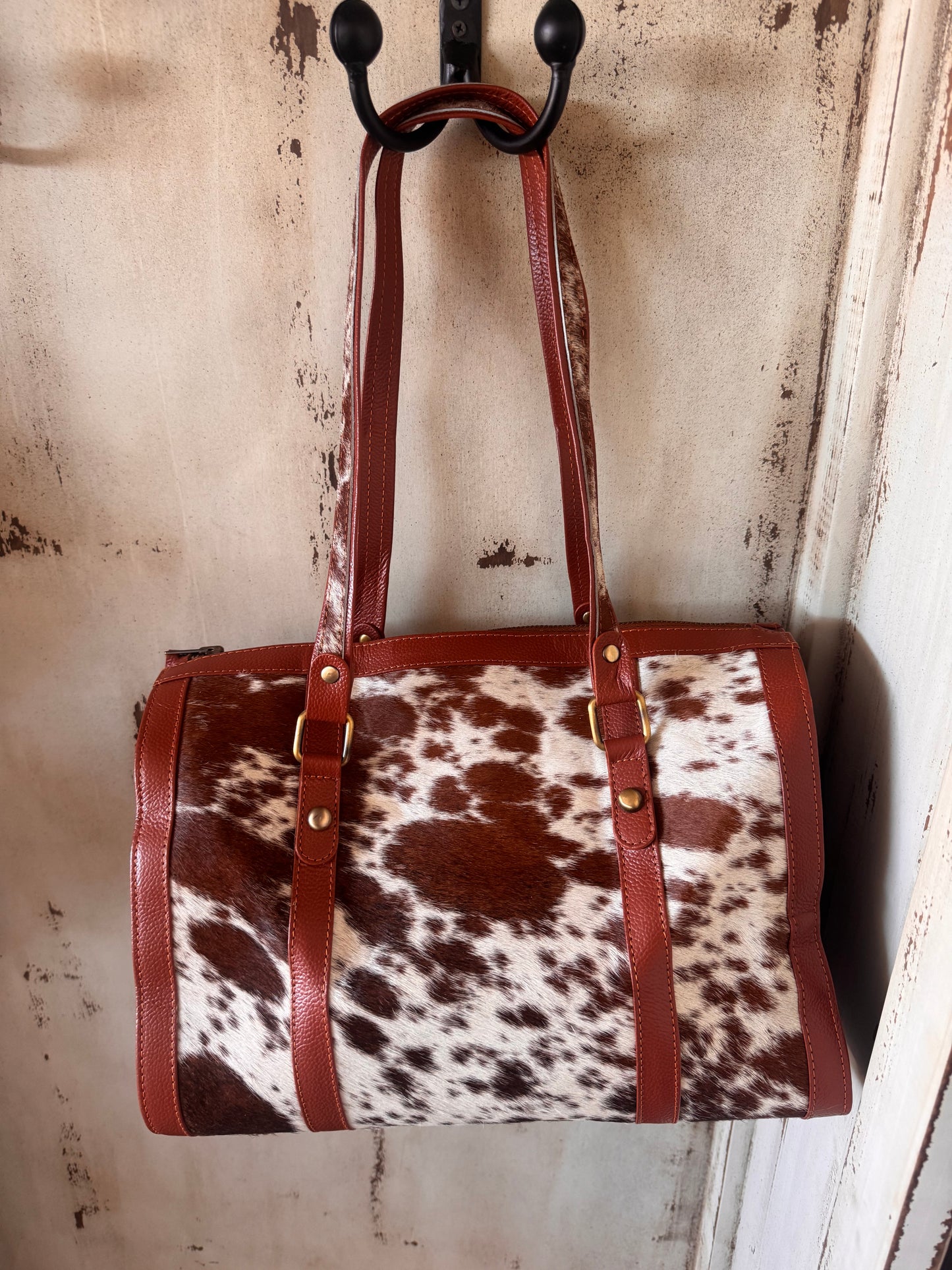 Cowhide tote bag