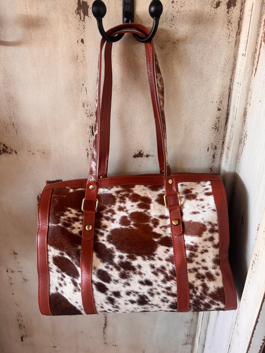 Cowhide tote bag