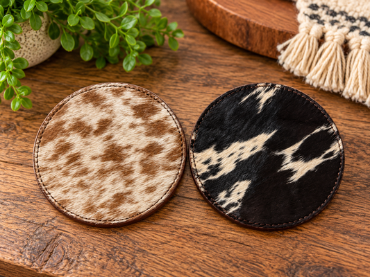 Cowhide coasters