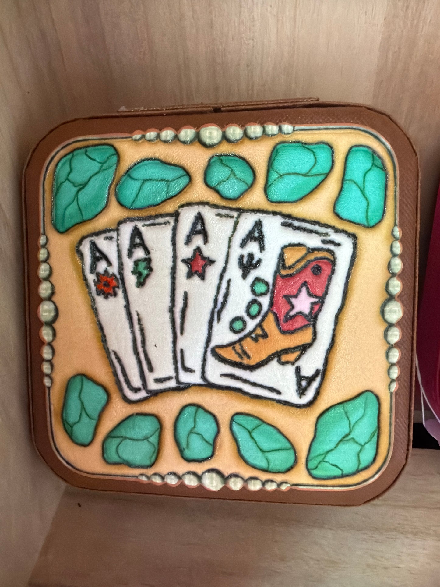 Leather jewelry box
