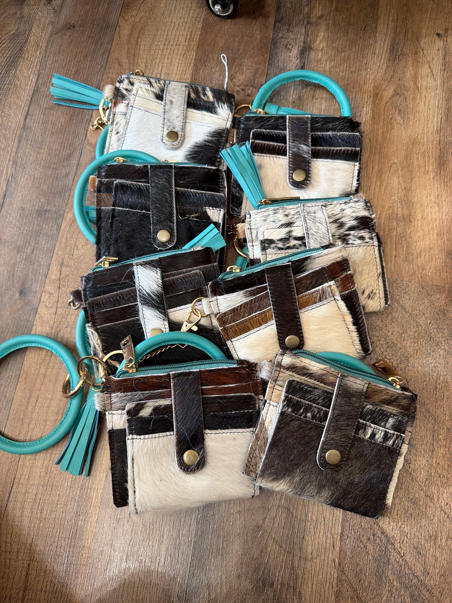Cowhide wristlet