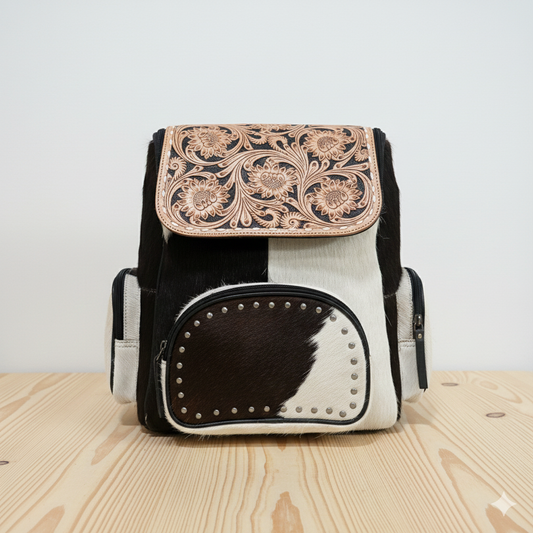 Cowhide diaper bag