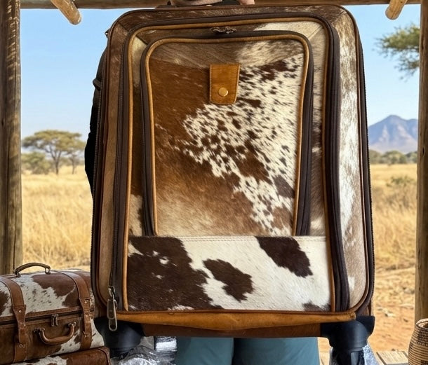 Cowhide suitcase