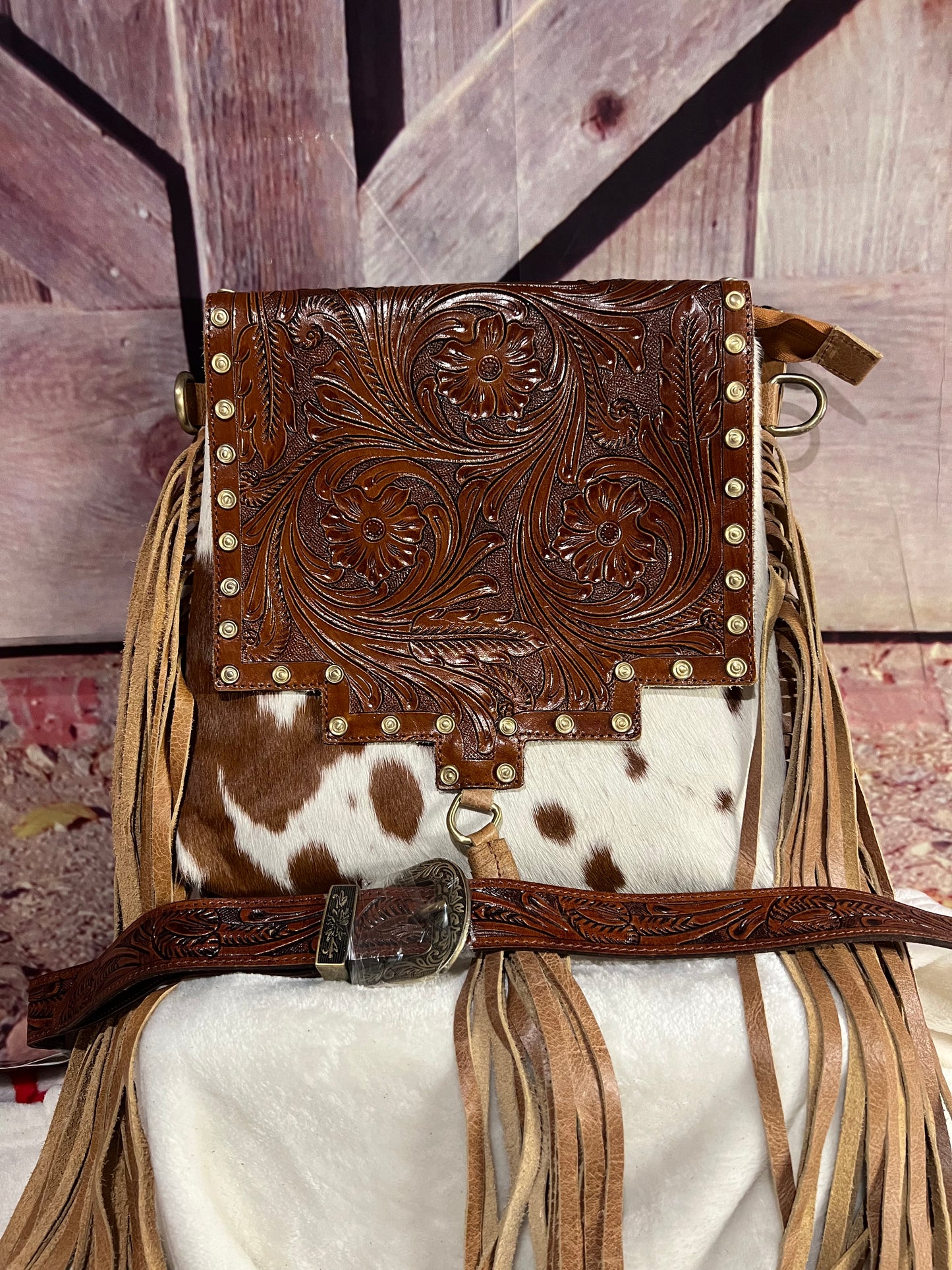 Cowhide purse