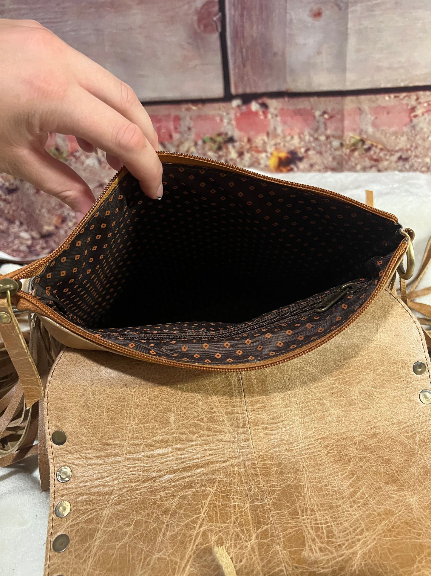Cowhide purse