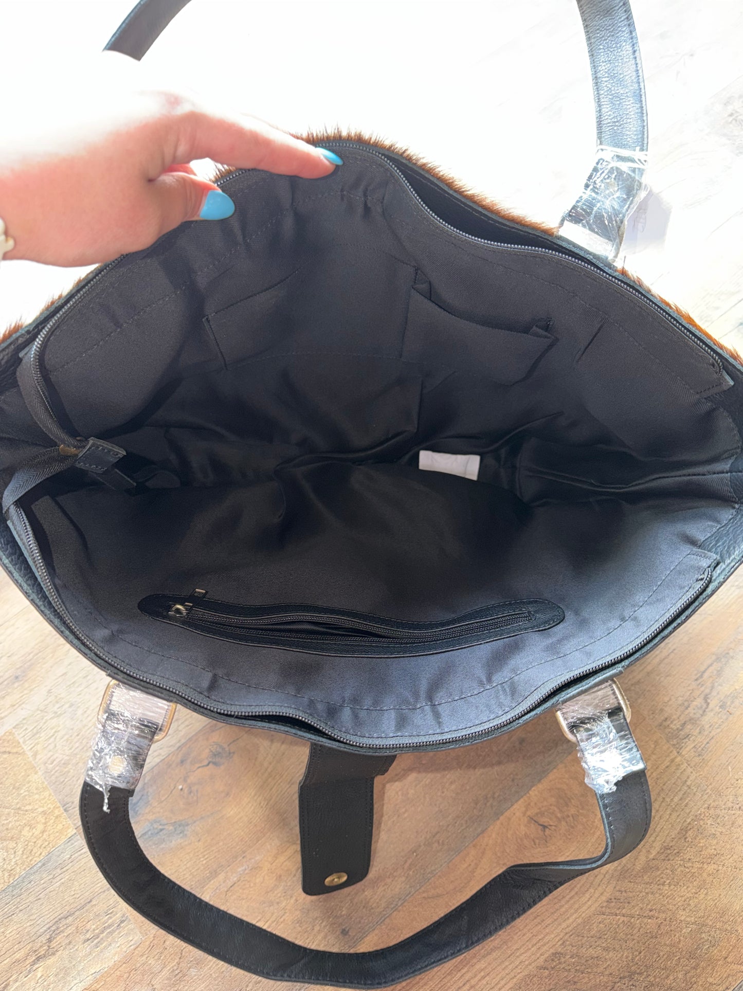 Cowhide/ leather tote bag