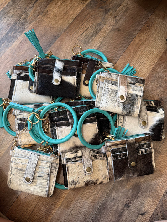 Cowhide wristlet