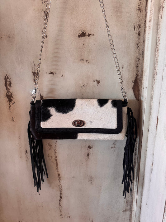 Cowhide shoulder bag