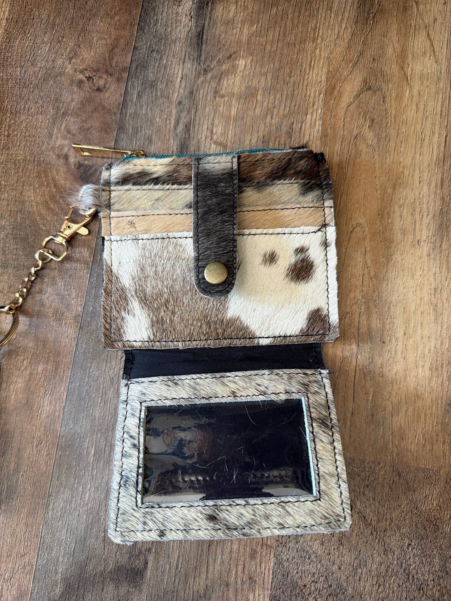 Cowhide wristlet