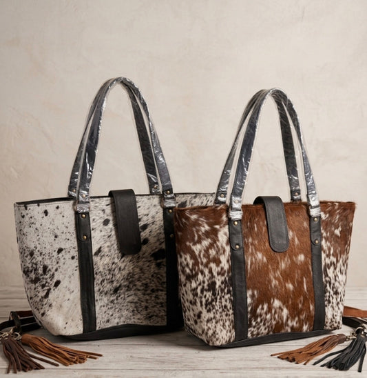 Cowhide/ leather tote bag