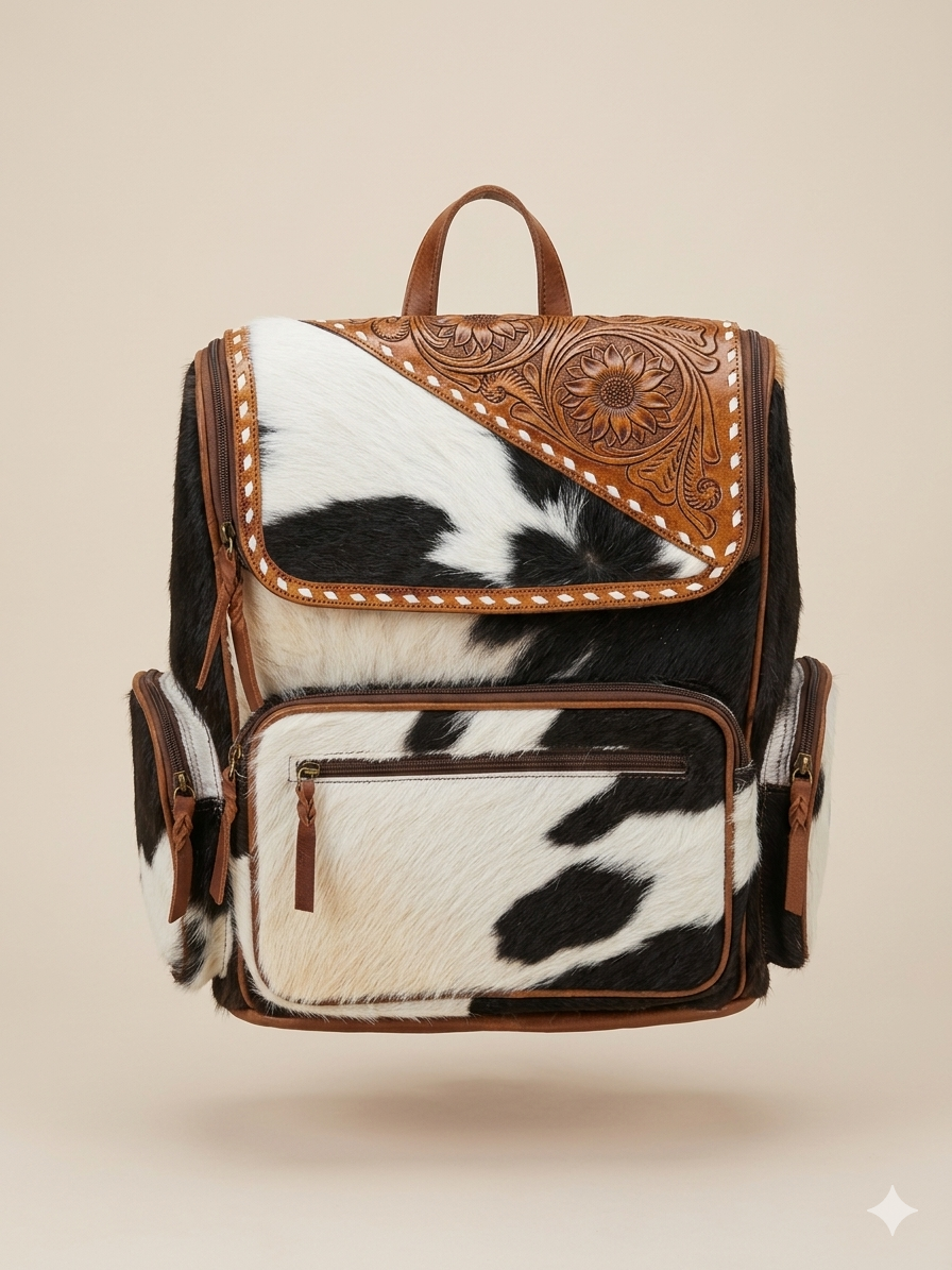 Cowhide backpack
