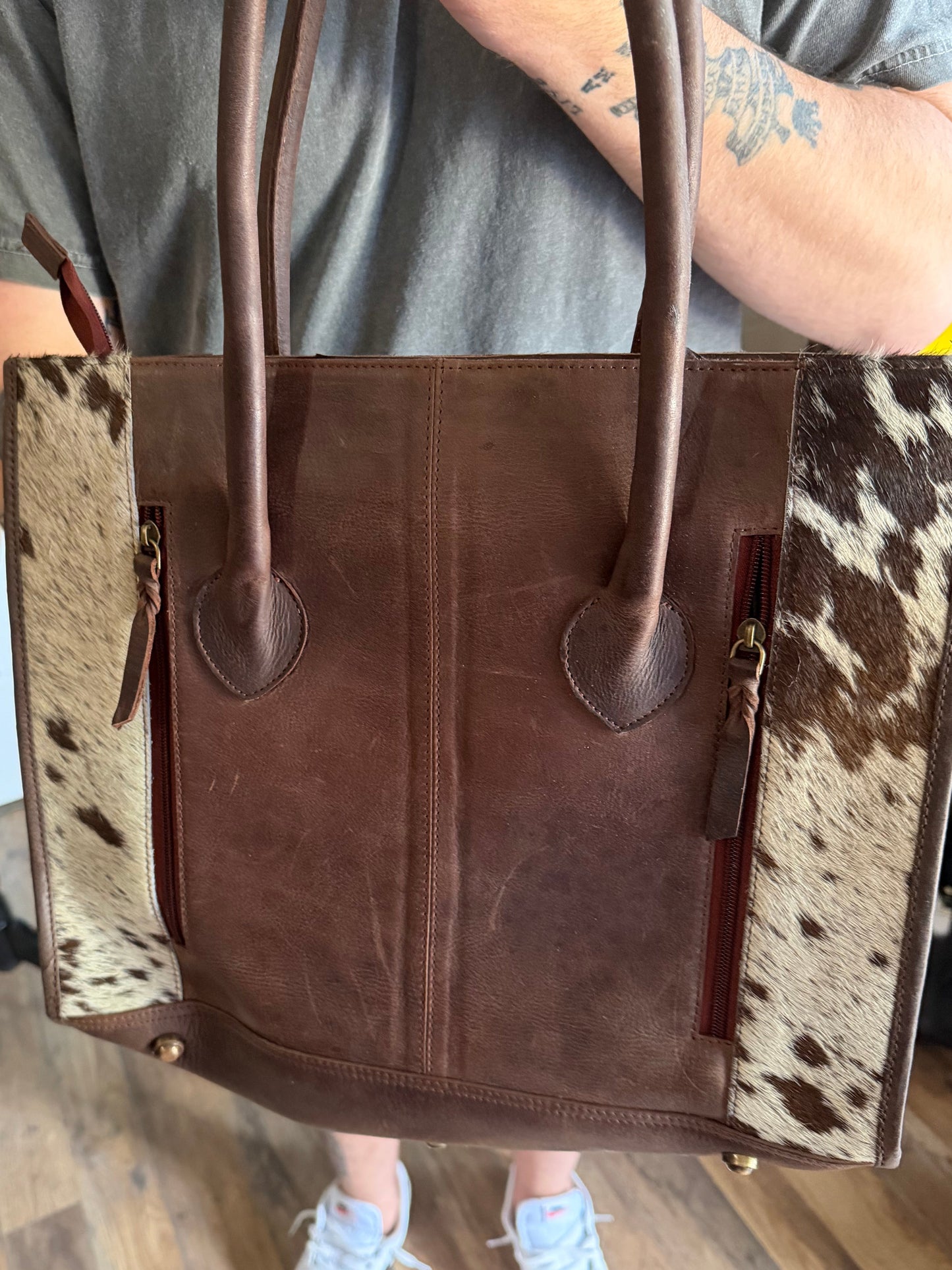 Teal cowhide purse