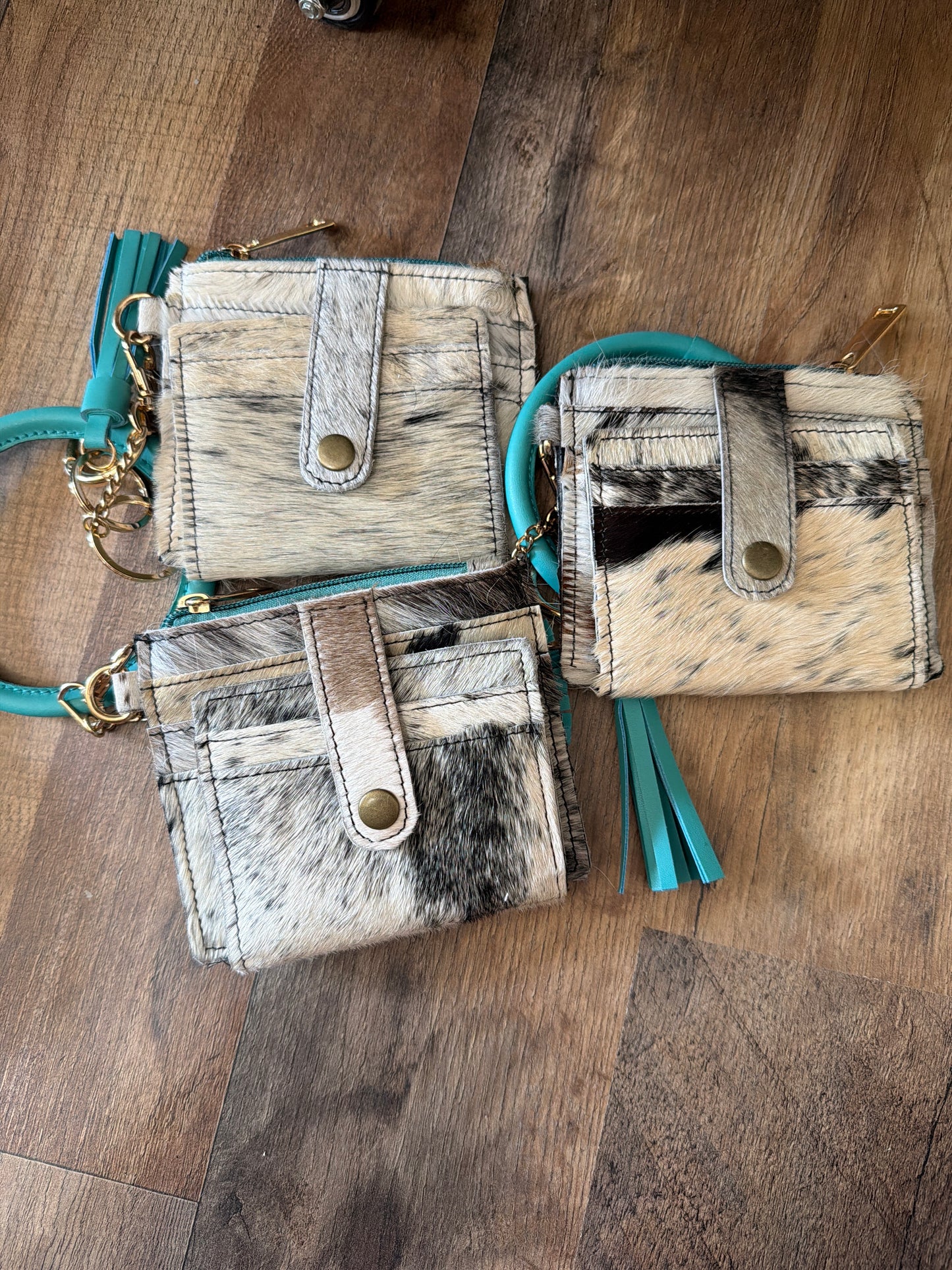 Cowhide wristlet