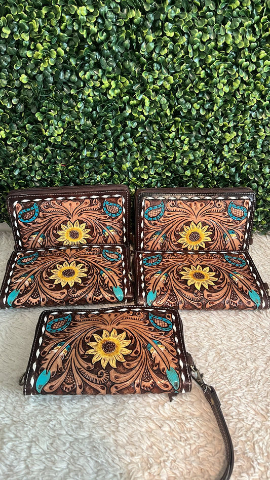 Sunflower crossbody wallet