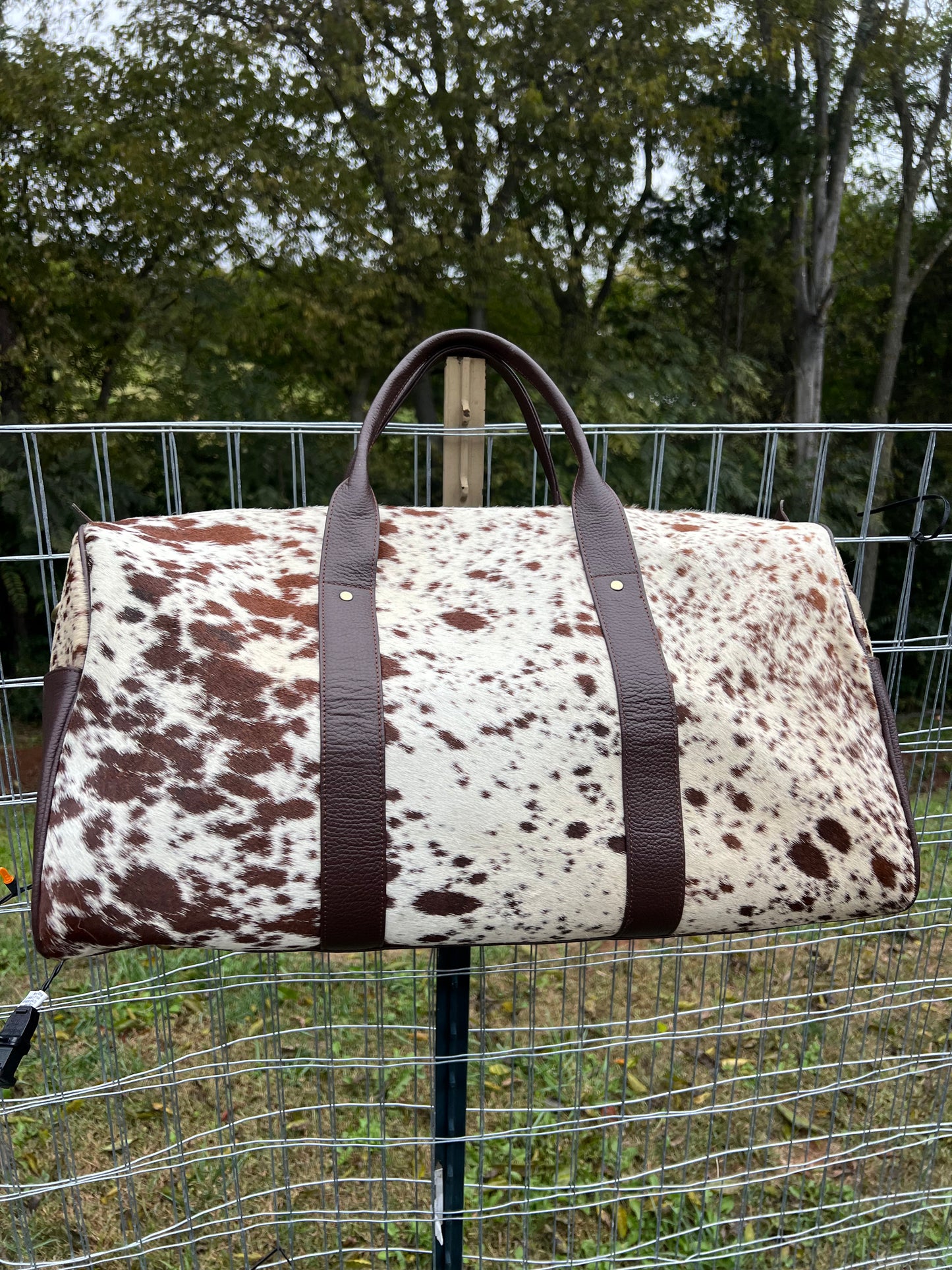 Jumbo cowhide duffle bag
