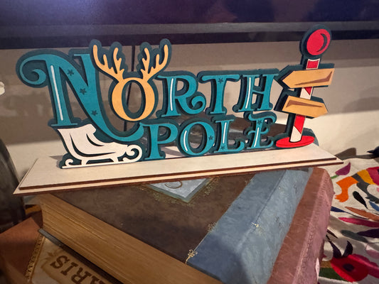 Custom wood North Pole sign