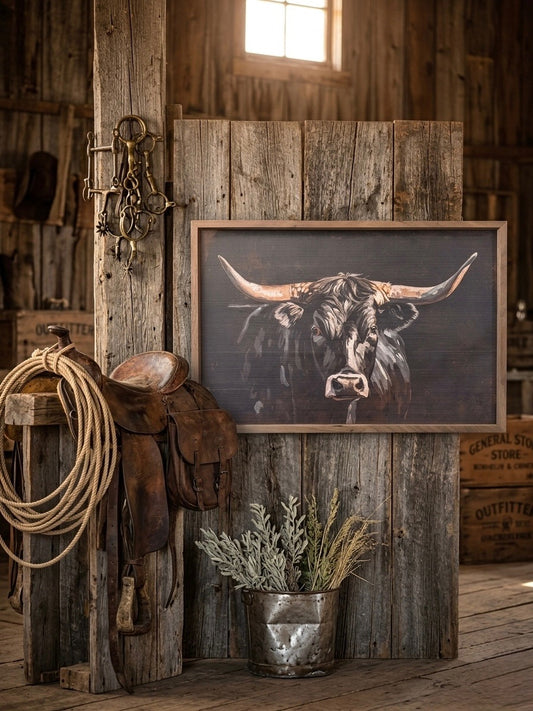 Longhorn cow wall decor