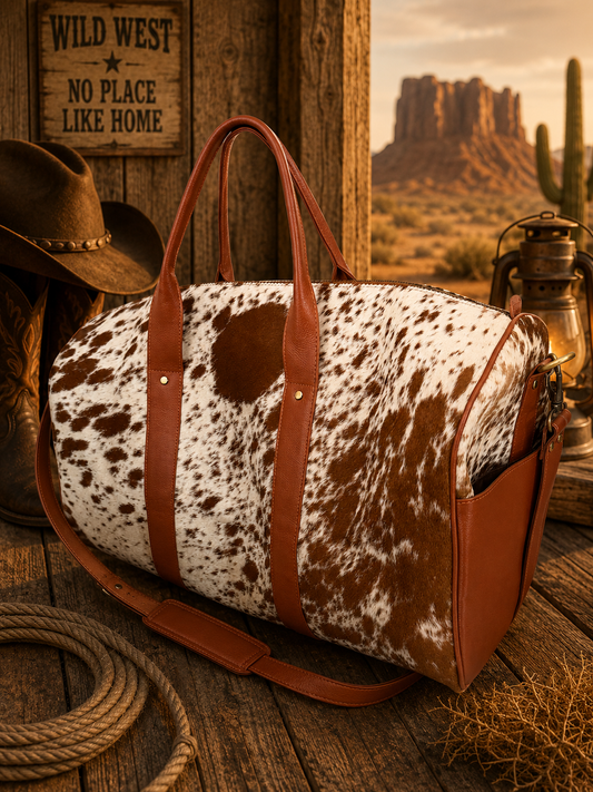 Jumbo cowhide duffle bag